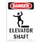 Signmission Safety Sign, OSHA Danger, 10" Height, Elevator Shaft, Portrait, D-V-1201 OS-DS-D-710-V-1201 - alternate 1